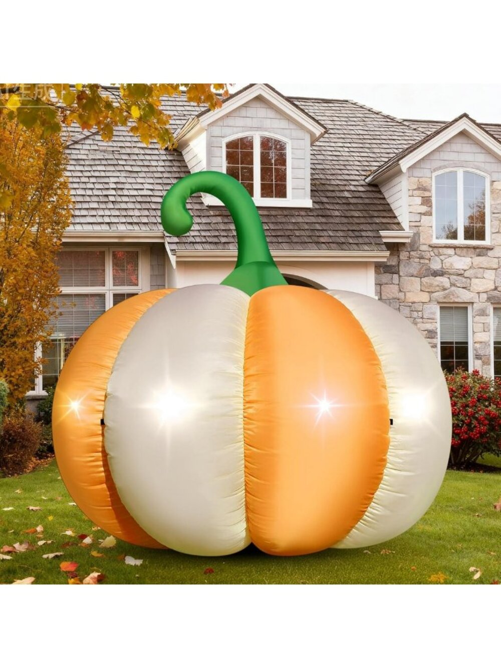 Giant 4.6FT Inflatable Pumpkin Decor with LED Lights for Halloween & Fall Yard